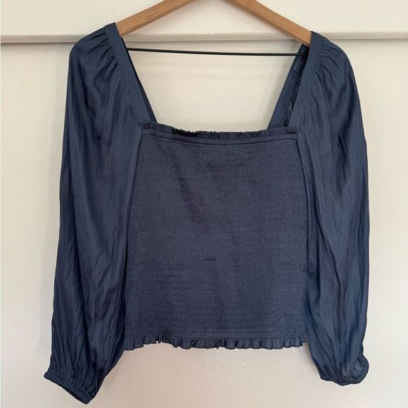 J. Crew Satin Smocked Top XS - Picture 1 of 7